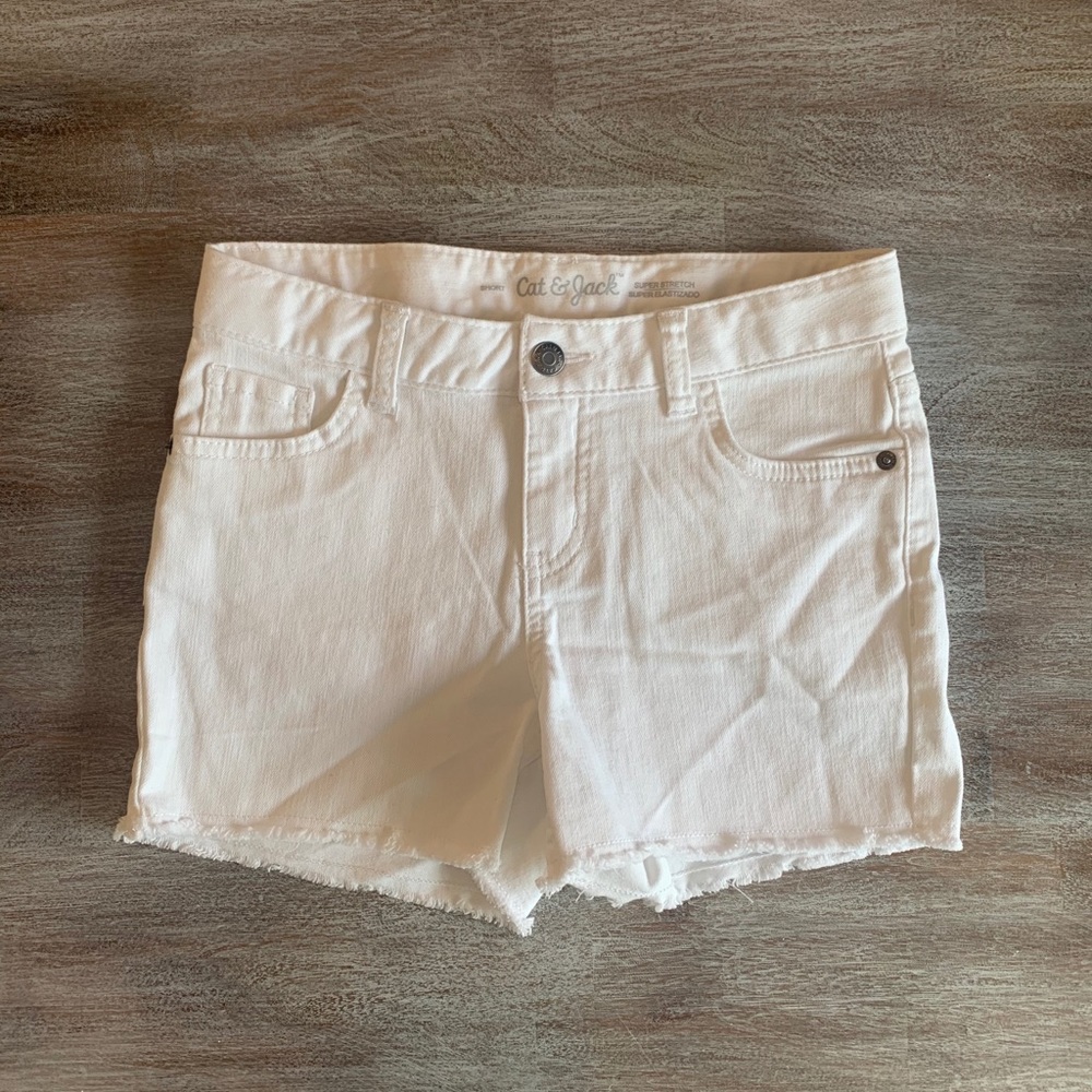 Cat and Jack white denim shorts